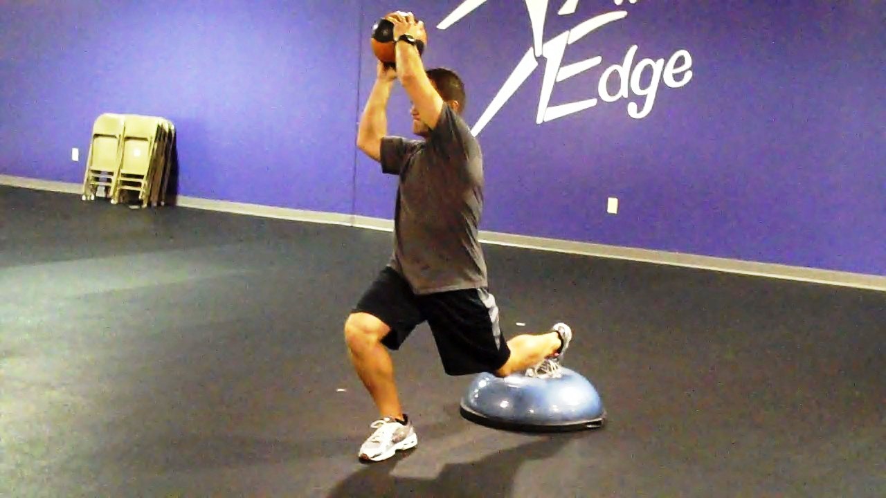 Functionally Fit BOSU Ball Split Squat Diagonal Chops PFP media